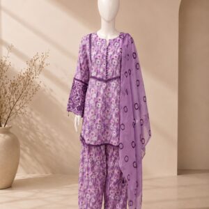 3 Piece Floral Allover Printed Lawn